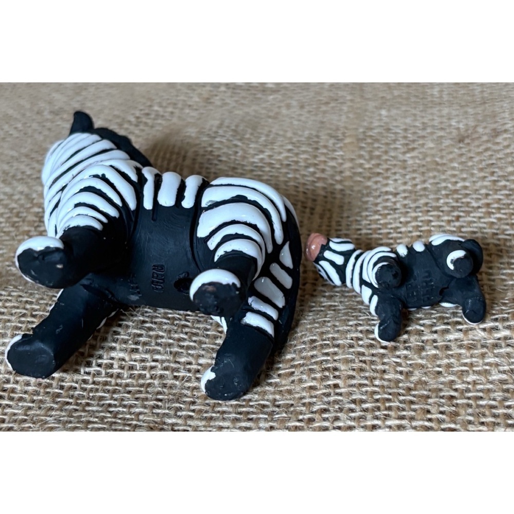 Leps Of Peru Zebra Figurine And Miniature Set Art Pottery Handmade Animals - Picture 5 of 7
